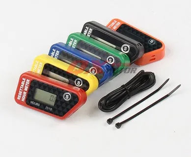 Black waterproof LCD digital countdown timer for machinery maintenance