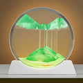 Small quicksand painting night lamp with rotary abstract decoration on desktop