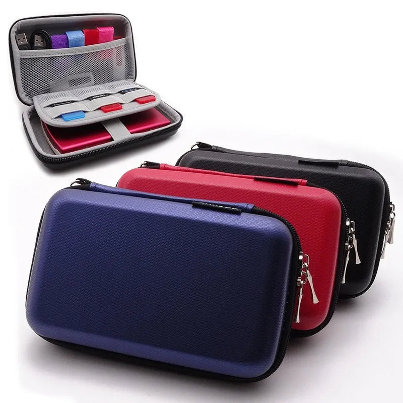 EVA 2.5-inch hard drive carrying case in black with zipper and mesh pocket