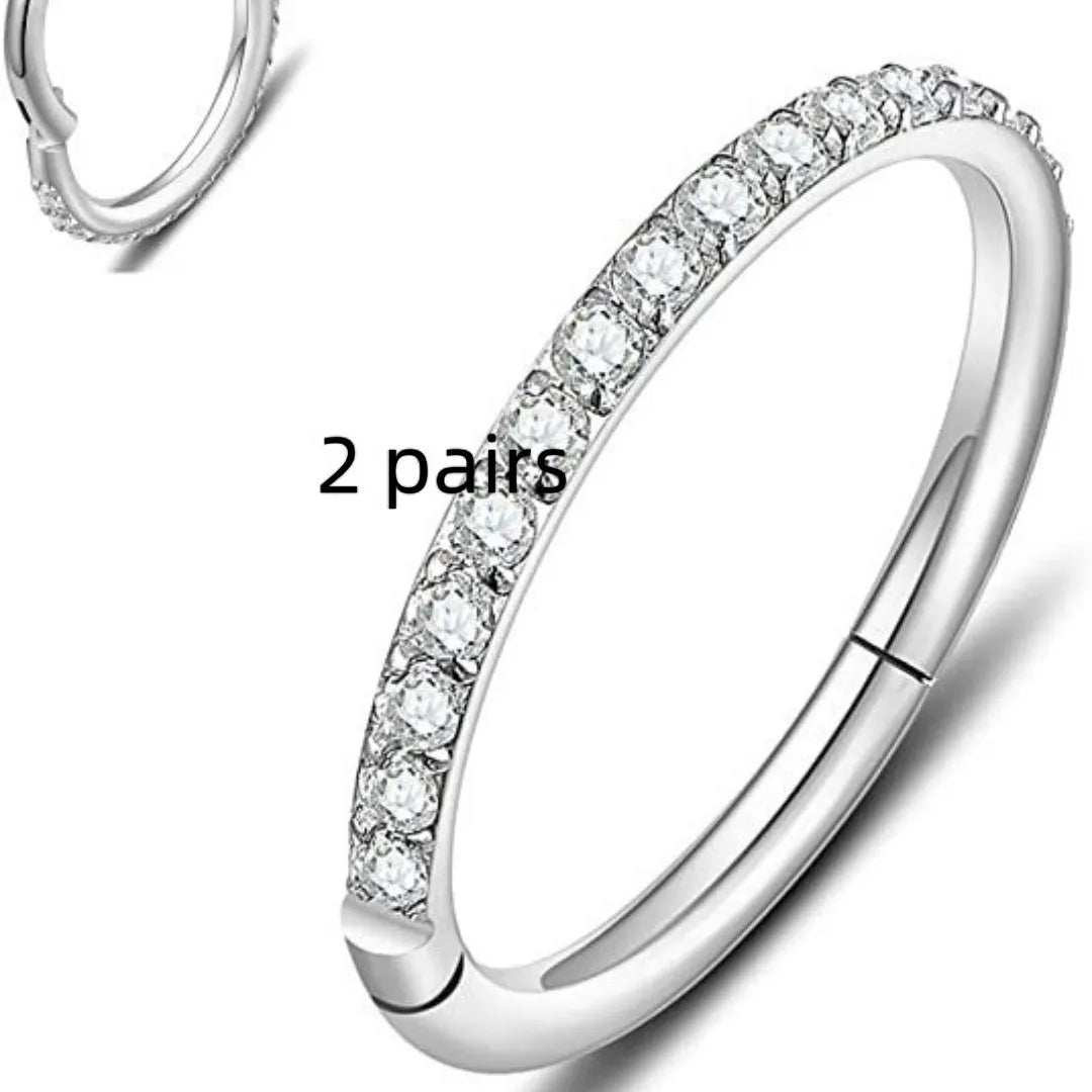 316 stainless steel seamless nose ring showing colour options including black, gold and rose gold finishes