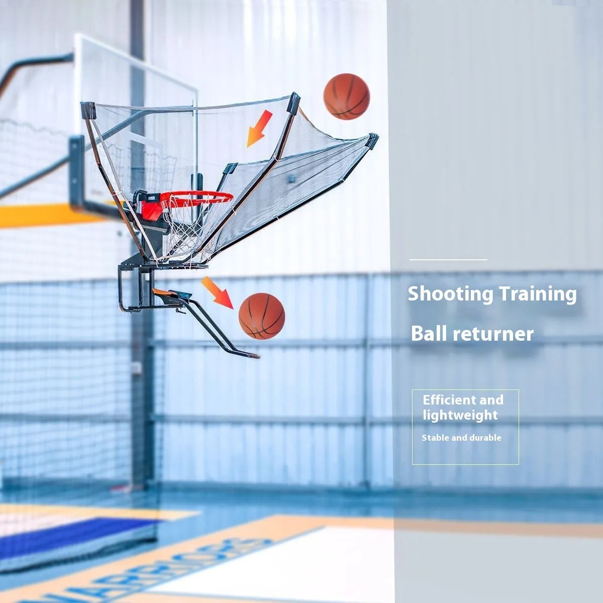 Portable basketball training return device with automatic pitching function and cowhide construction