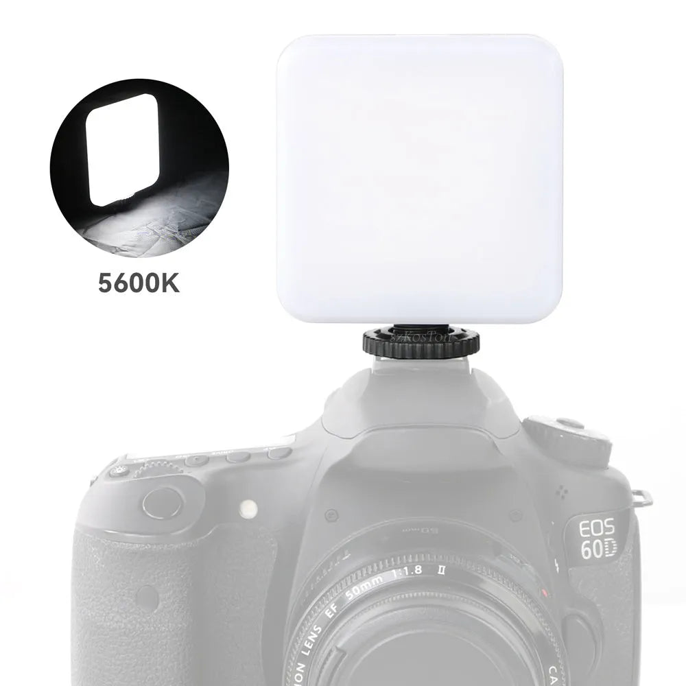LED mini square outdoor pocket light tripod with top flash measuring 7.3cm by 2.8cm by 8.4cm
