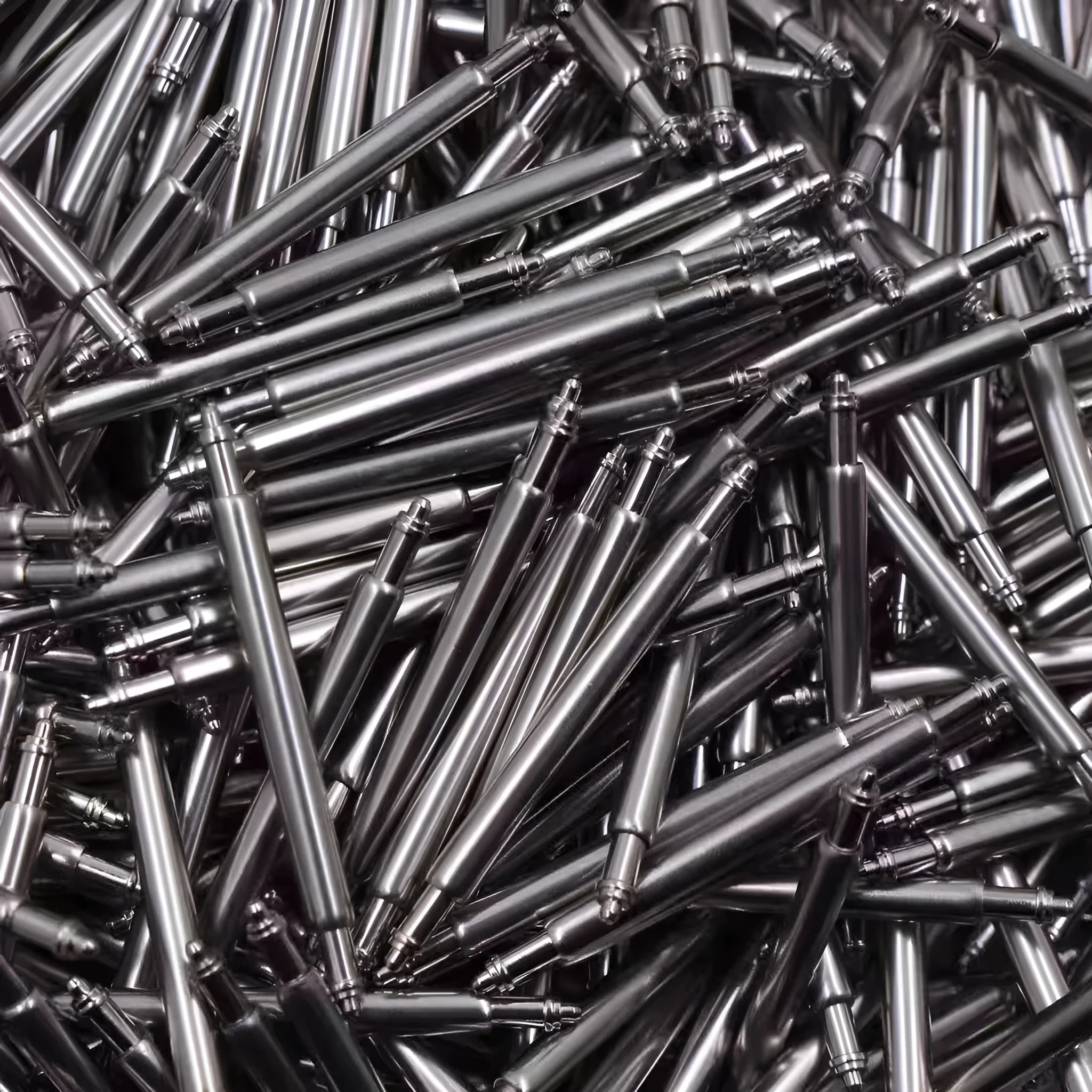 Watch accessories parts including bolt, auricular needle and spring shaft components in six millimeter sizes