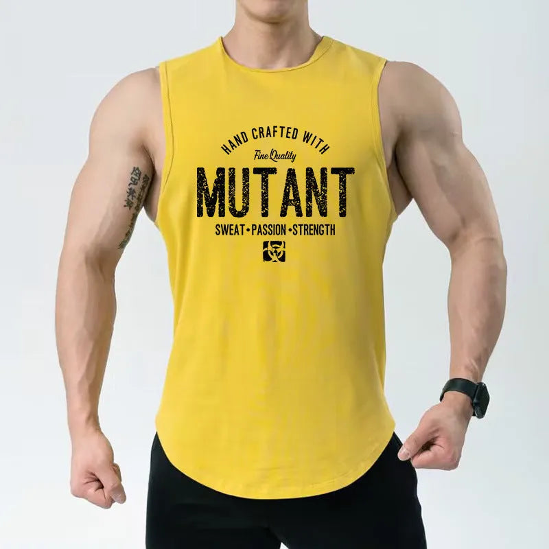 Loose fit sleeveless polyester training vest shown in a bicolour design on a manikin.