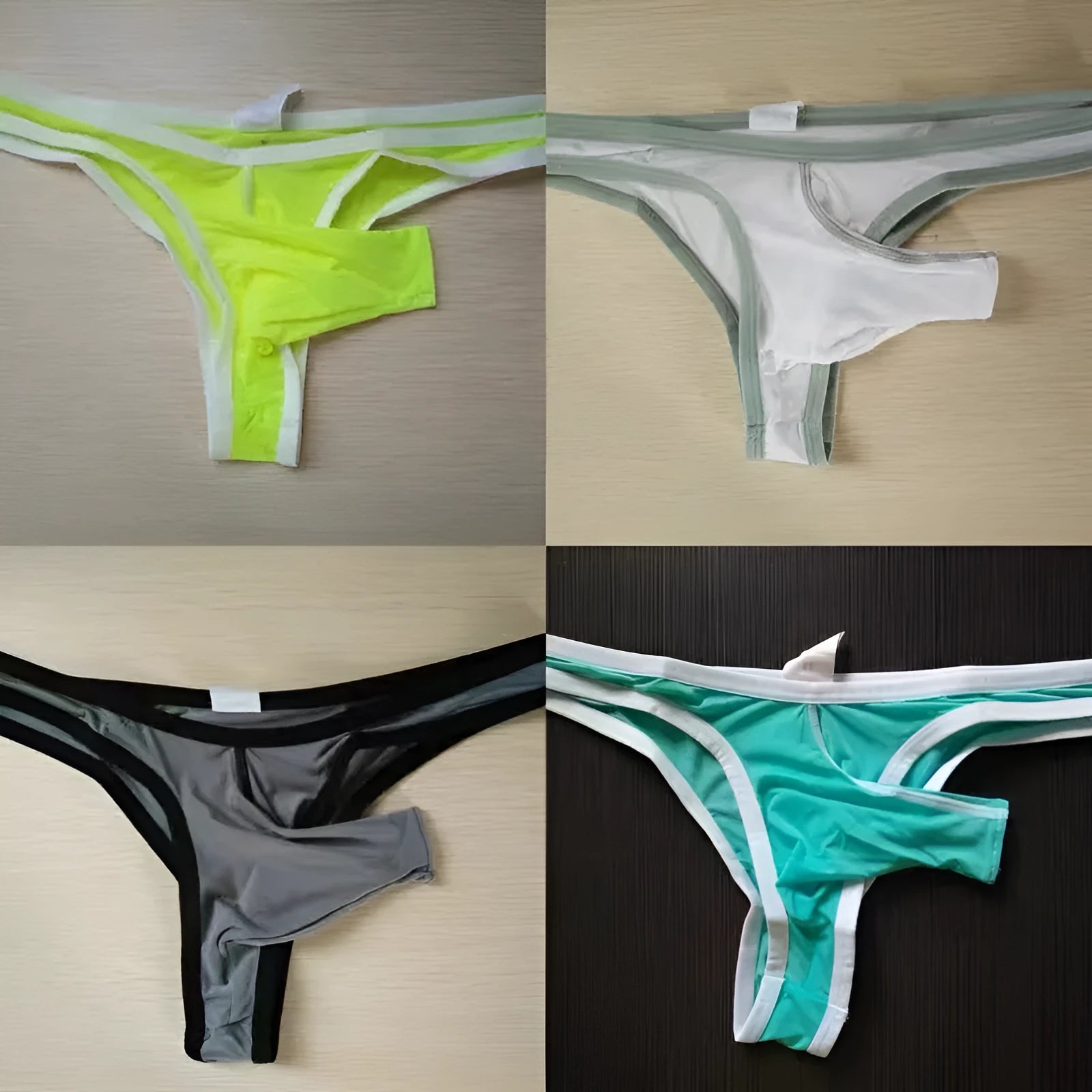 Men's ice silk briefs with elephant nose pouch design in multiple colours