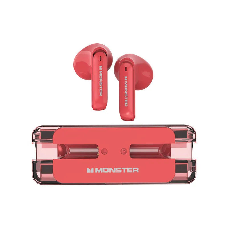 XKT08 true wireless Bluetooth earbuds in black with USB charging case