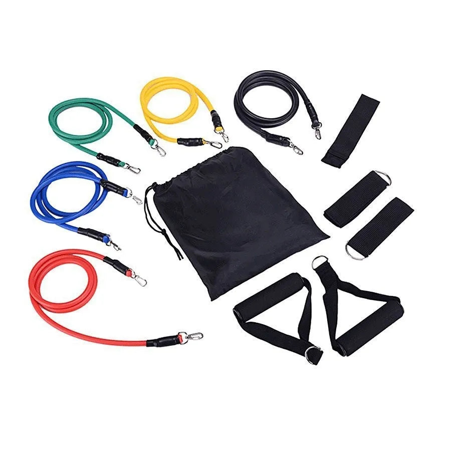 11-piece door sports pulling rope set made from ABS plastic with big hook and small hook configurations