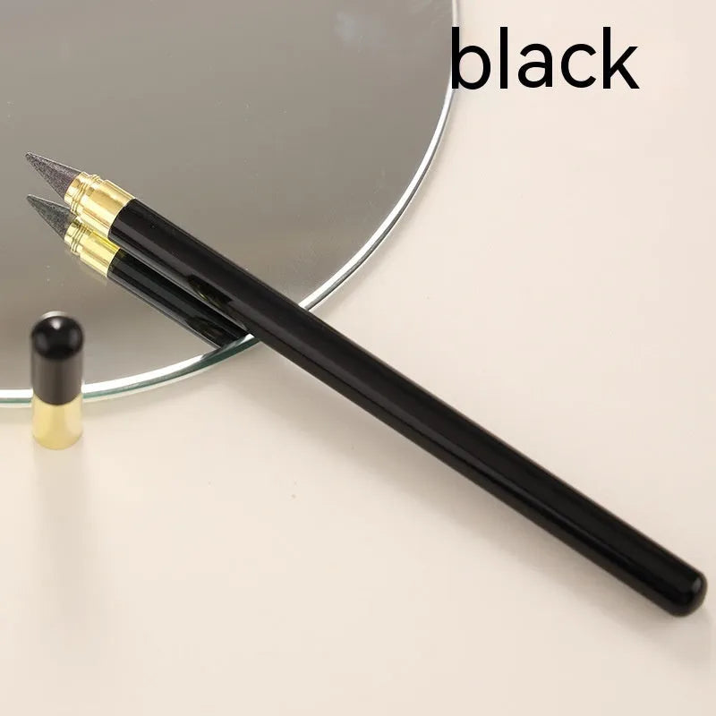 Transparent acrylic eternal pencil with alloy pen head showing internal mechanism