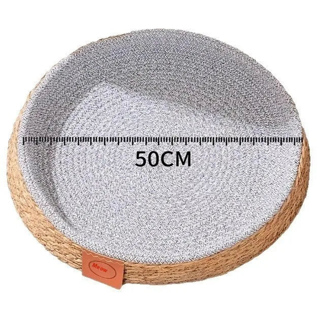 Rattan woven cat bed nest available in four sizes for indoor feline sleeping