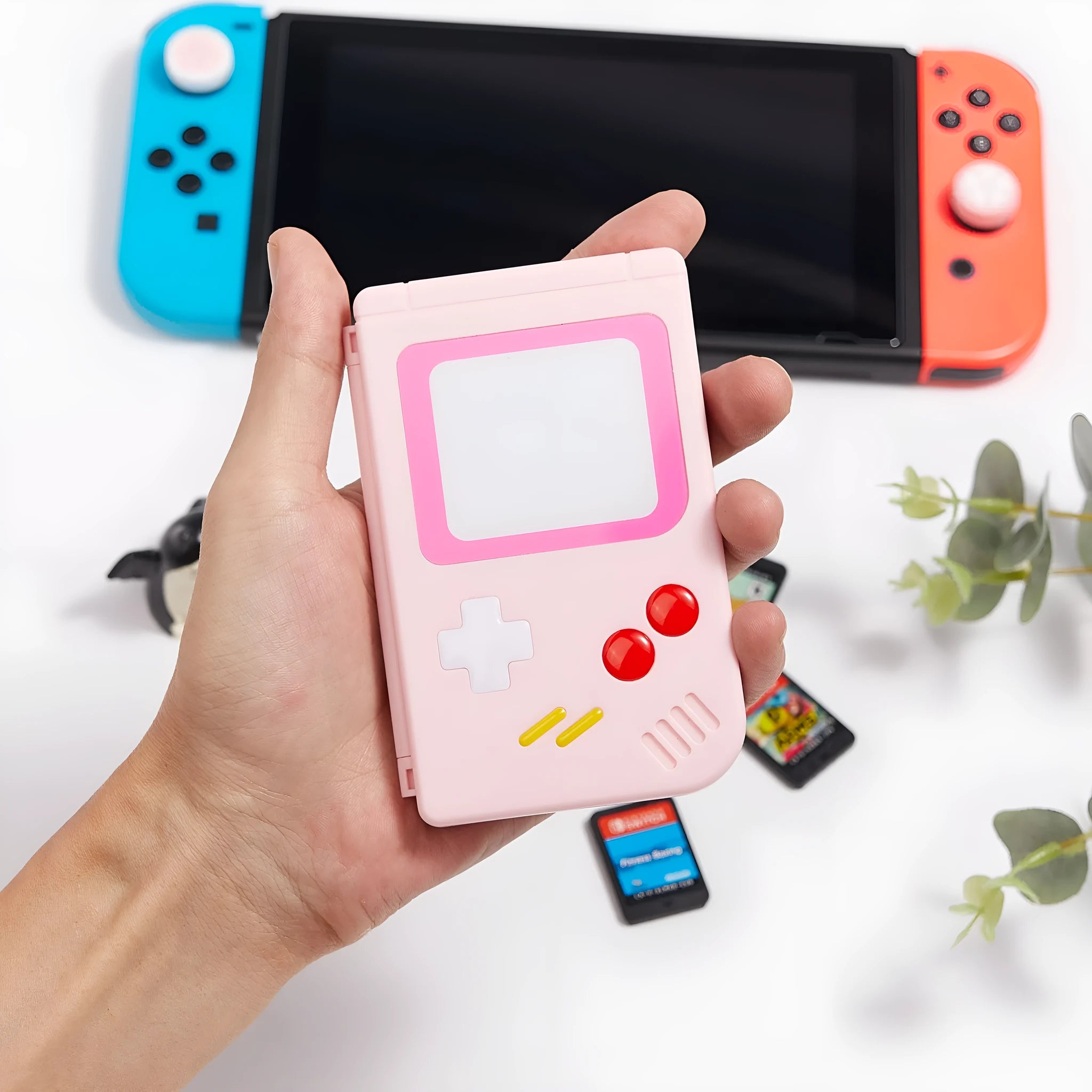 Nintendo Switch game card storage case in blue colour showing compact portable design