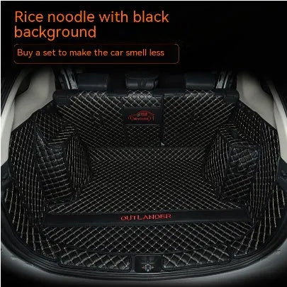 Mitsubishi Outlander custom boot liner with 3D raised edges and non-slip surface in a vehicle boot.