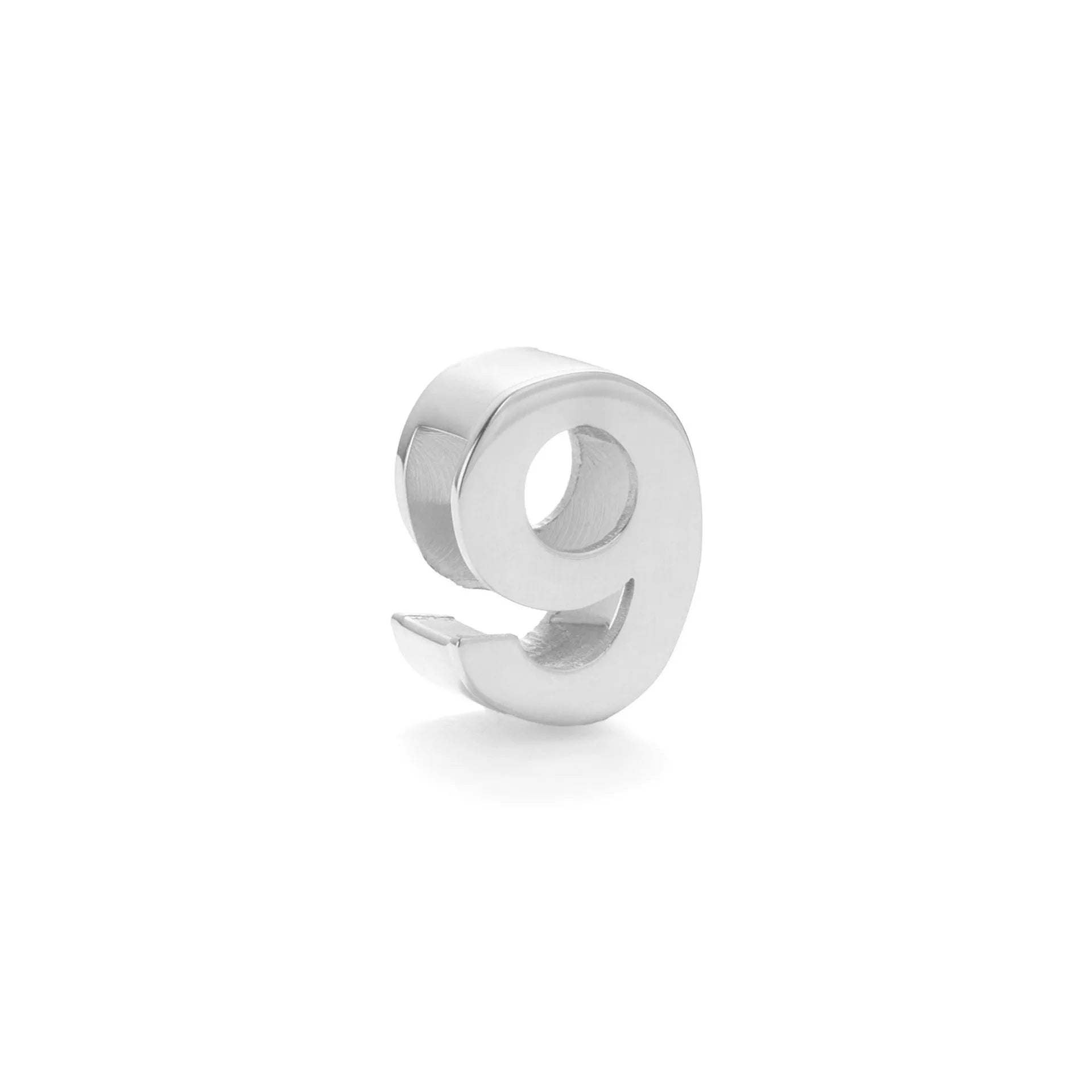 Titanium steel necklace with a single charm showing a number or letter on a 40.5cm gold or silver chain.