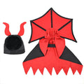 Black polyester pet vampire cloak and hat Halloween costume for cats and dogs