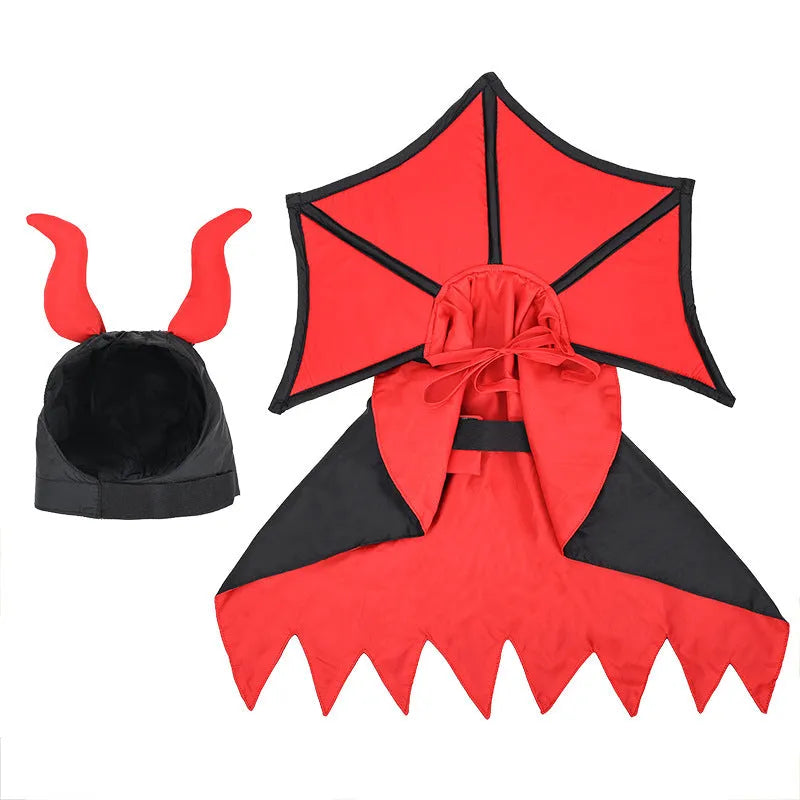 Black polyester pet vampire cloak and hat Halloween costume for cats and dogs