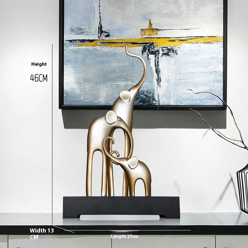 Elephant decorative statue in resin with European style, available in four colour finishes