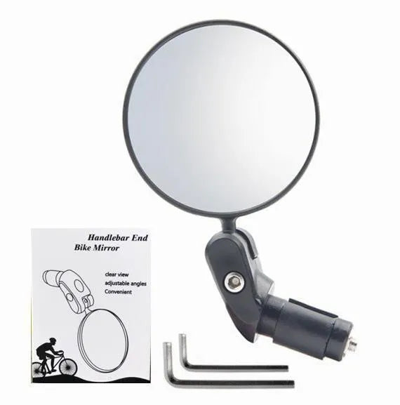 Black convex rearview mirror for mountain highway vehicles with 7cm diameter reflector