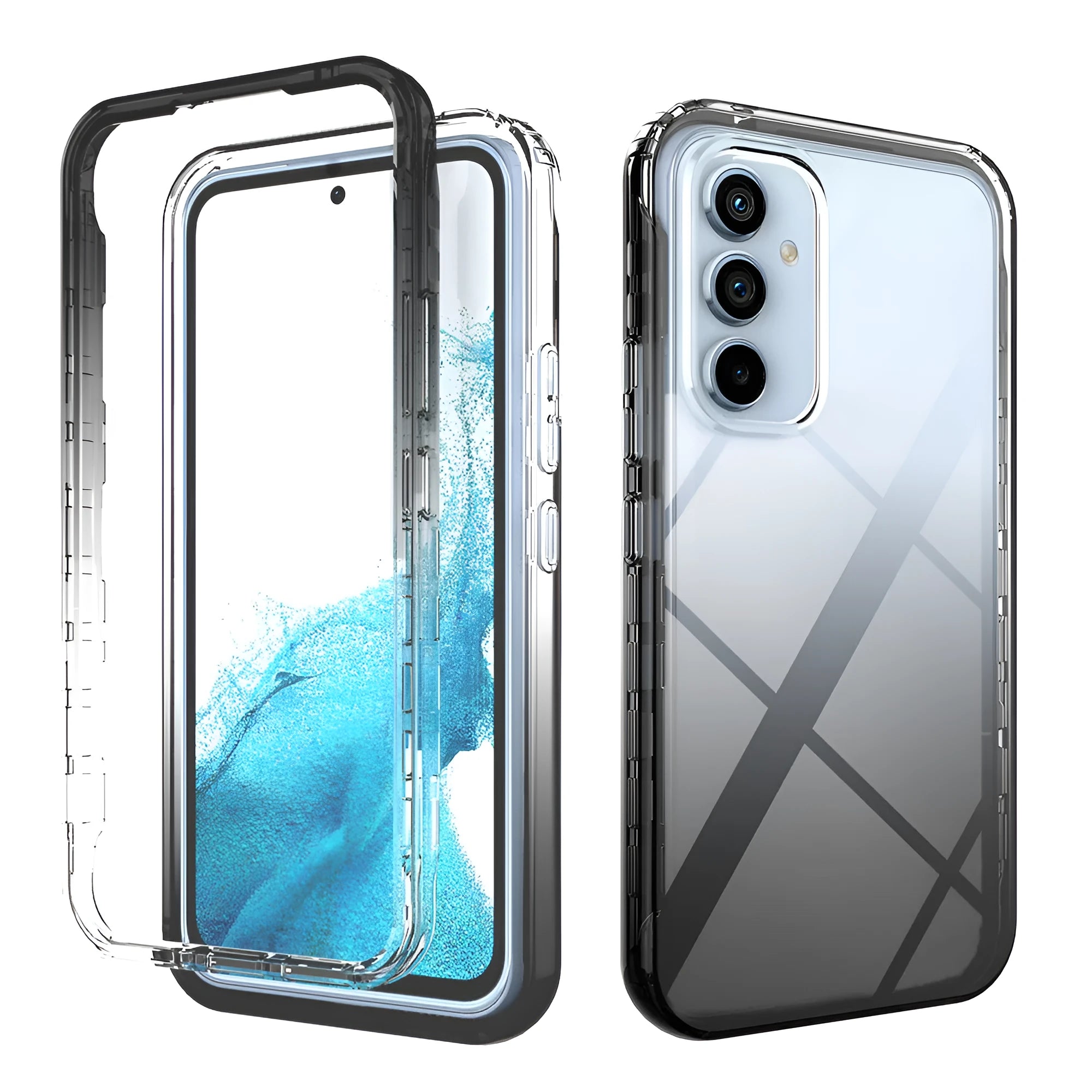 High permeability gradient TPU PC back cover phone case for Samsung Galaxy S20FE in black