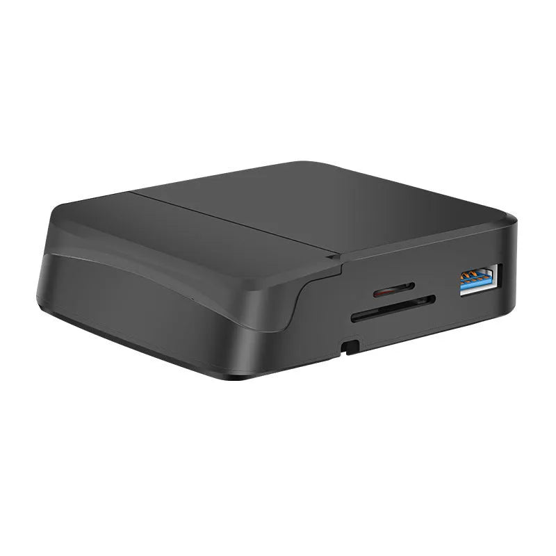Black Type-C docking station bracket with USB and HDMI ports for MacBook