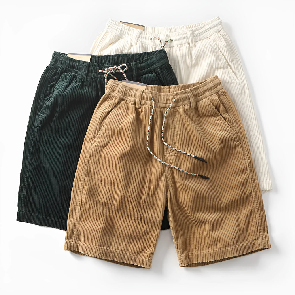 Men's retro American-style cargo shorts in polyester fabric, straight leg, fifth pants length