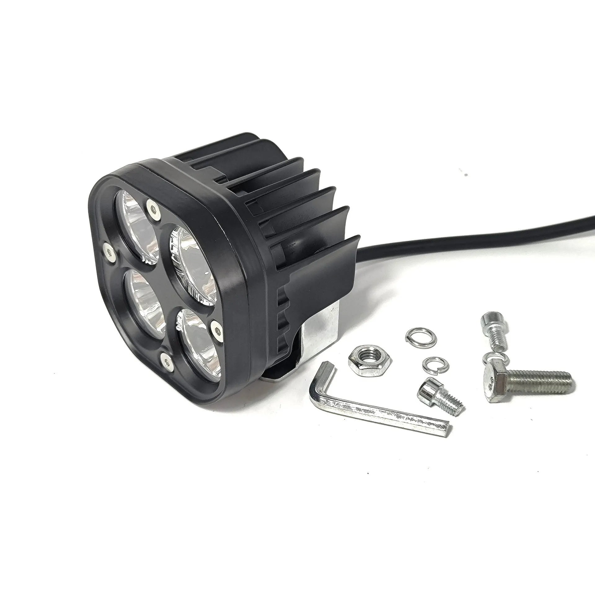 Four-leaf clover pattern vehicle spotlight with aluminium mounting plate for motorcycle car modification