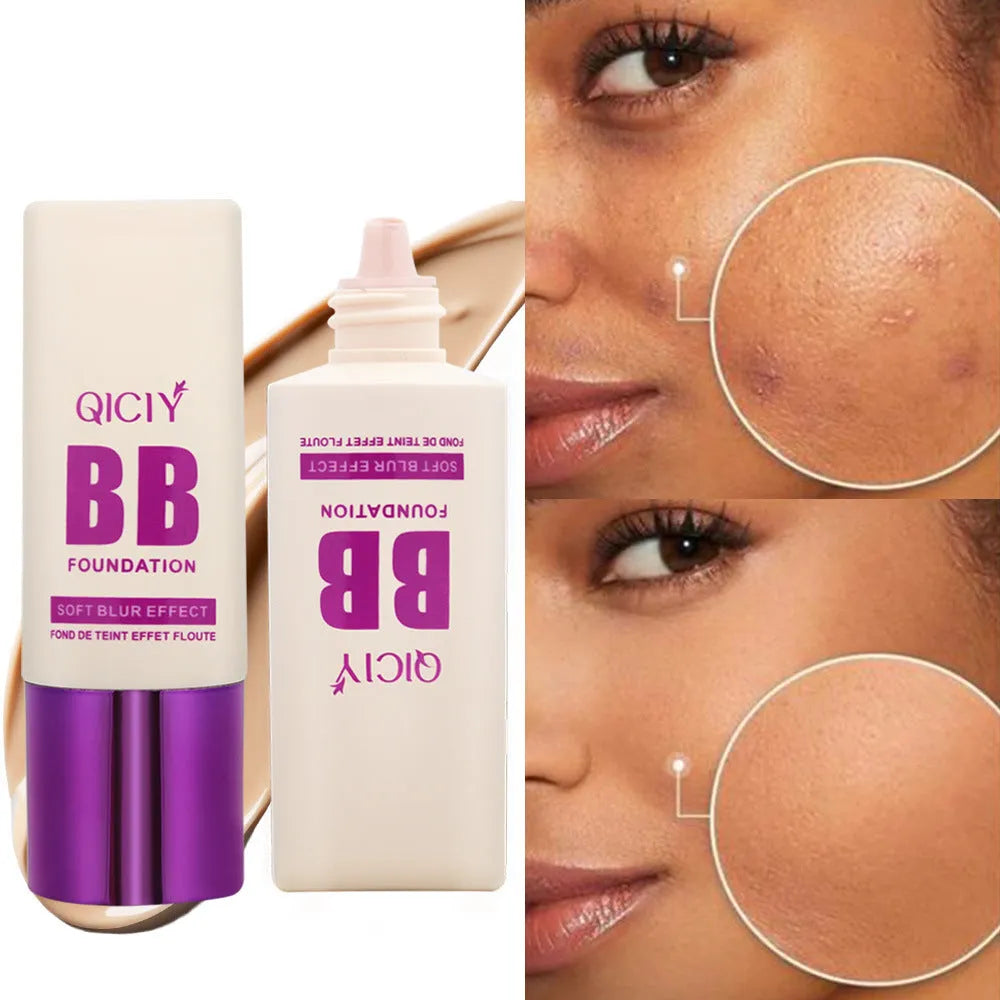 Feeding bottle containing liquid foundation concealer BB cream in ten different shade options.