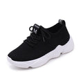 Women's white thick-soled woven sports shoes with front strap and rubber sole