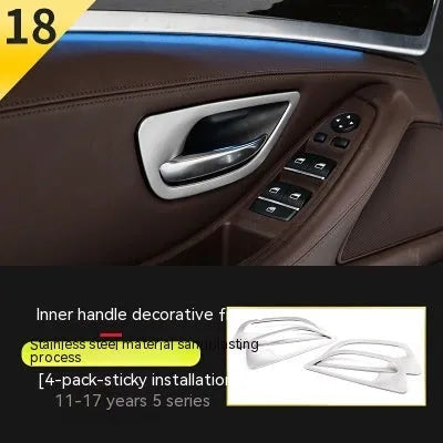 BMW 5 Series F10/F18 interior door handle decorative trim set with stainless steel ABS construction