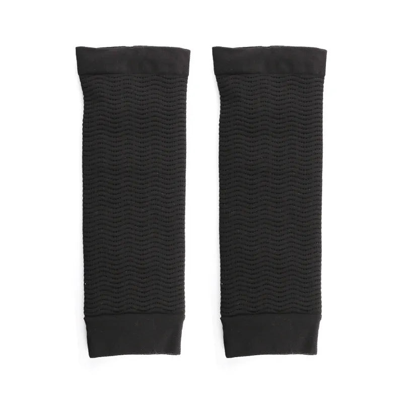 Women's shaping arm sleeves in free size nylon fabric, black and skin colour options