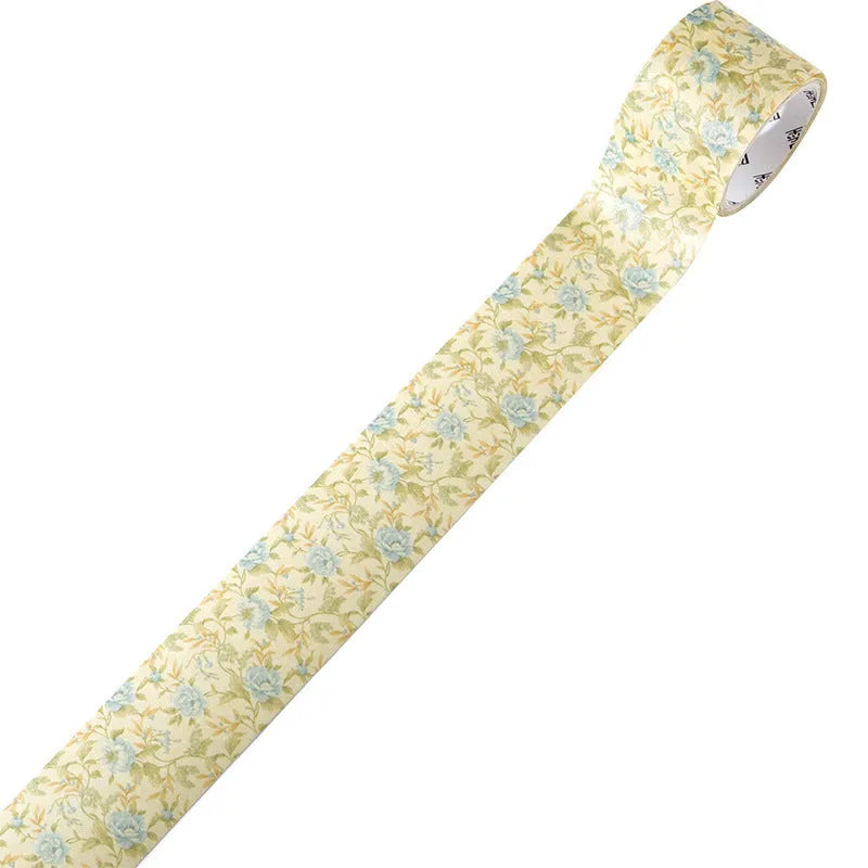 Roll of vintage style floral watercolour decorative tape on a Japanese paper base.
