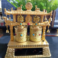 Traditional Chinese style alloy prayer wheel for car interior decoration