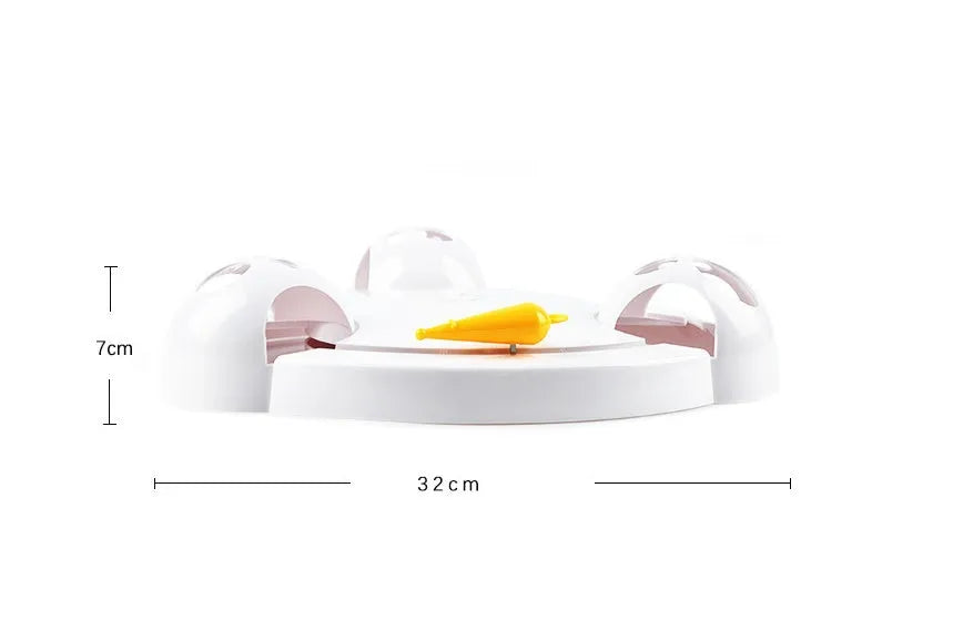 White electric cat toy automatic rotating turntable 32cm diameter ABS plastic