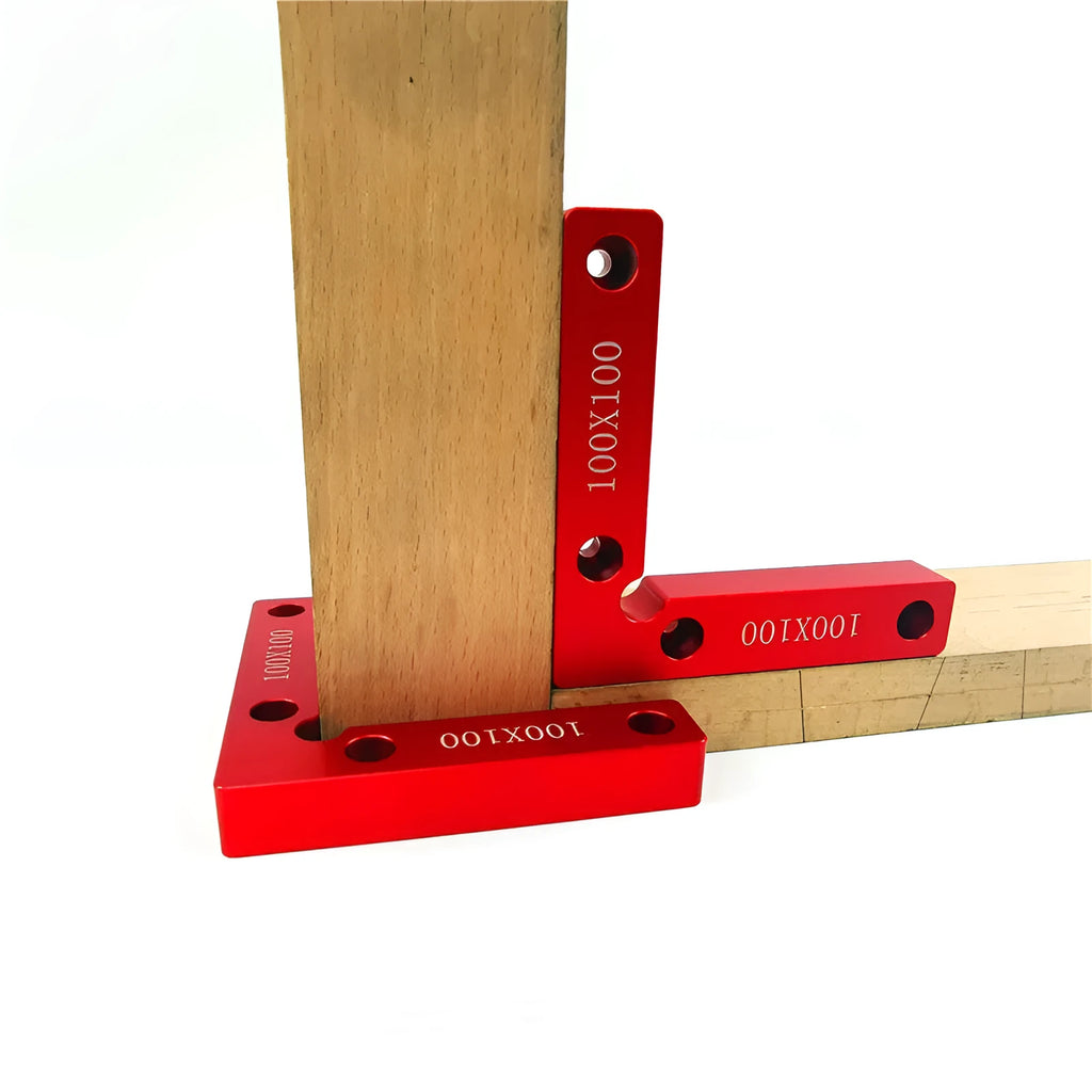 Aluminium alloy 90 degree right angle positioning block for woodworking with scale markings