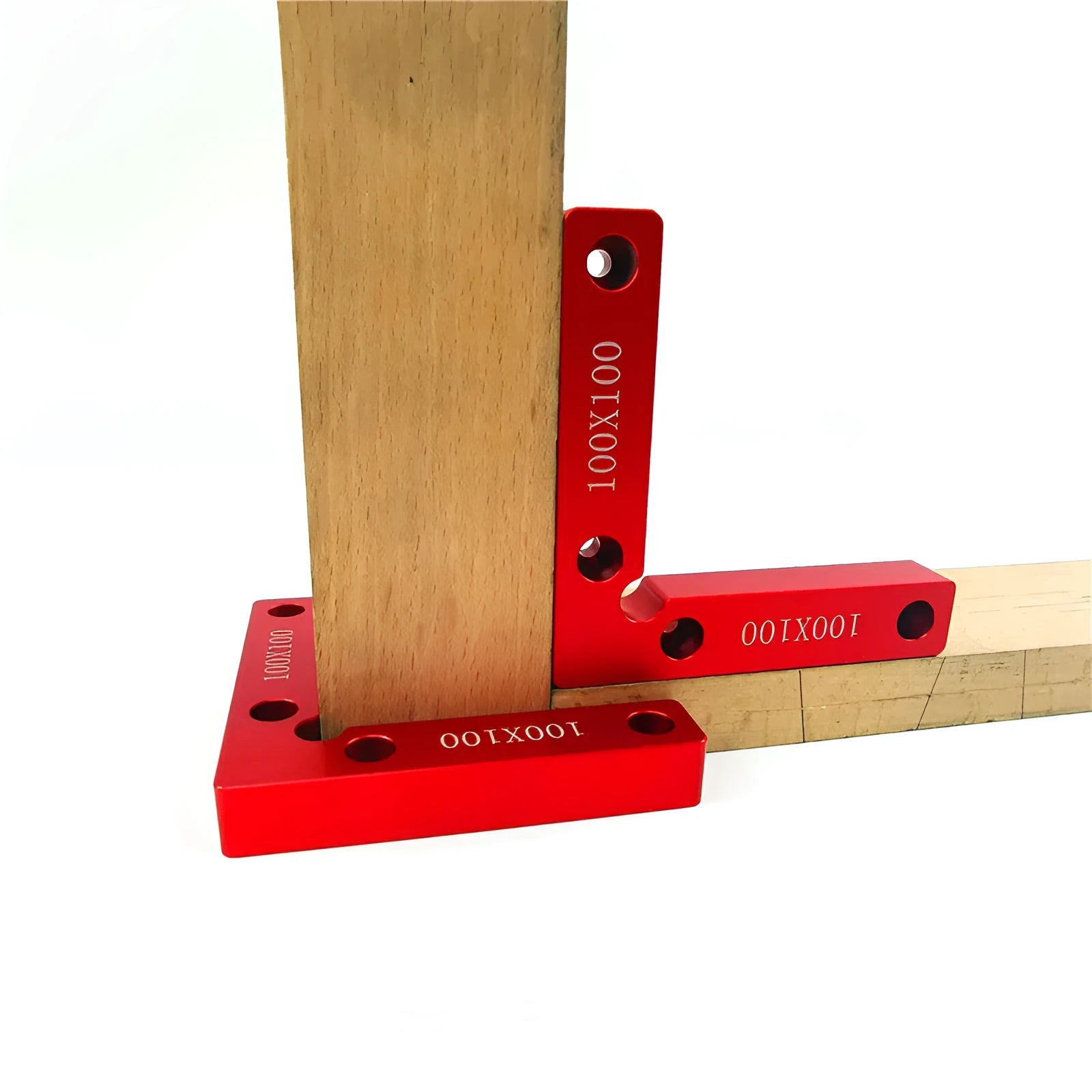 Aluminium alloy 90 degree right angle positioning block for woodworking with scale markings