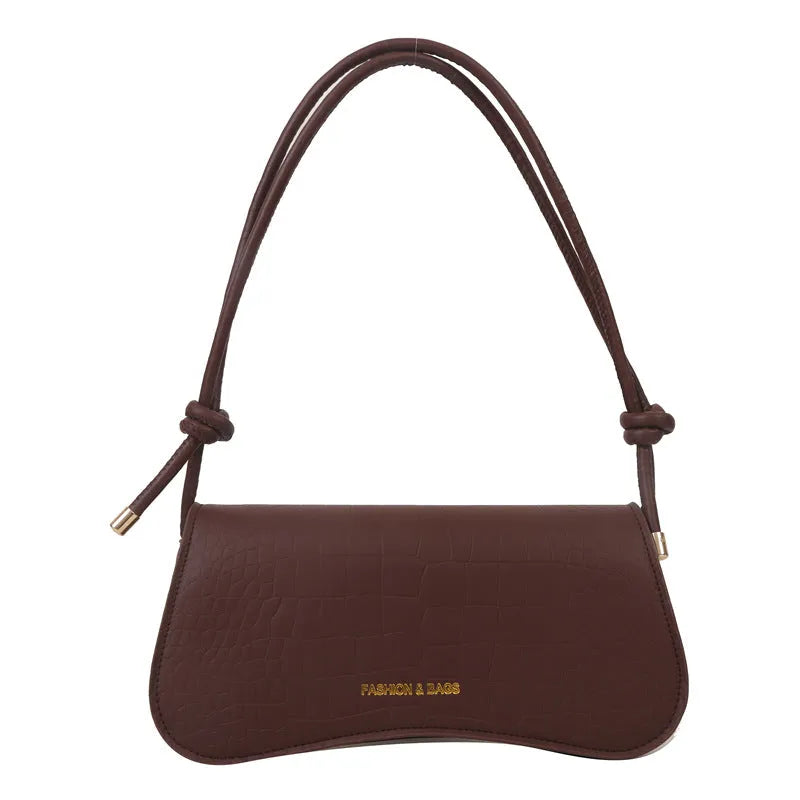 Summer minimalist PU underarm bag square crossbody tote for women, khaki colour, white background