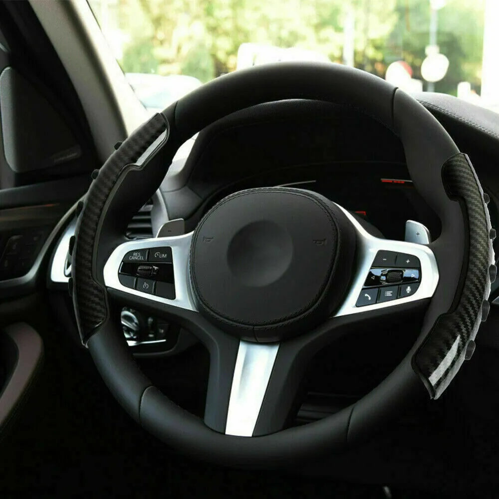 Carbon fibre black steering wheel anti-skid sleeve for 38cm diameter vehicle wheels