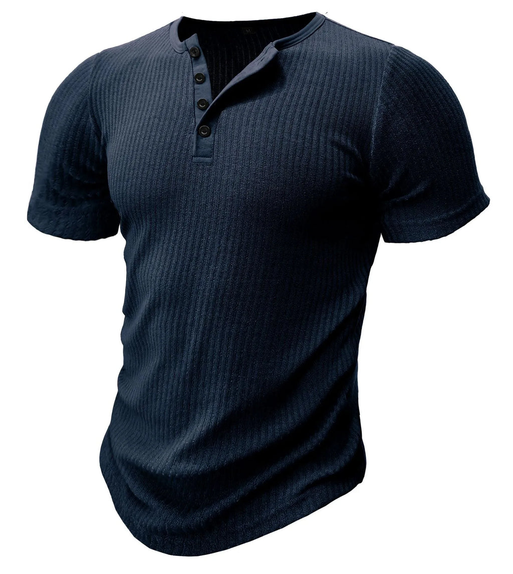 Men's slim-fitting sports T-shirt in polyester available in five colours with muscle emphasis design