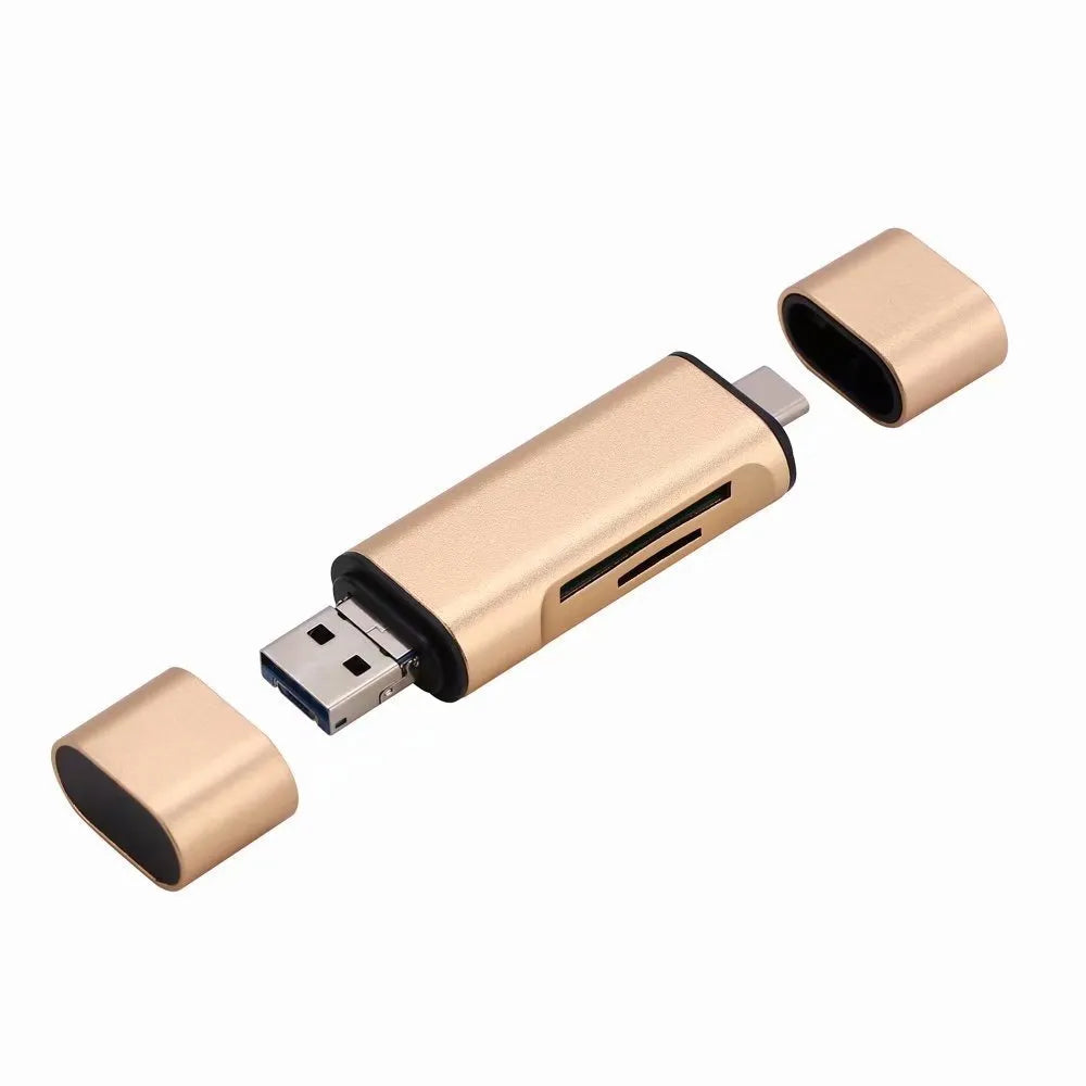 USB mobile phone card reader triad MICRO TYPE-C aluminium alloy supports TF SD OTG