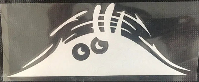 Set of four self-adhesive body sticker designs showing smiley and angry faces.