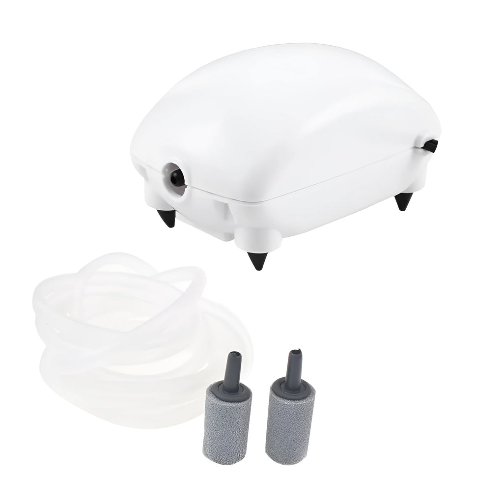 Aquarium Silent Fish Breeding Oxygen Pump DB-9001 2.5W 1.8L/min 0.018Mpa Air Output for Fish Tank Water Oxygenation White Colour EU or US Plug Option with 220-240V or 110-120V