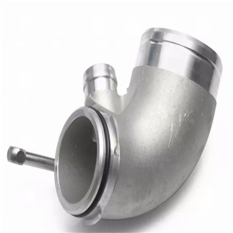 Aluminium alloy 90-degree turbo turbine elbow for modified car lateral engine positioning
