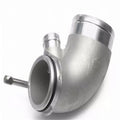Aluminium alloy 90-degree turbo turbine elbow for modified car lateral engine positioning