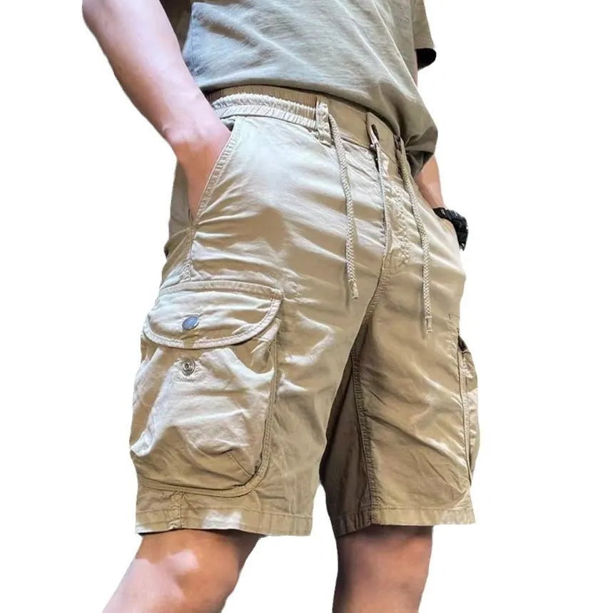 Loose straight casual overalls pants with multiple pockets in four colour options