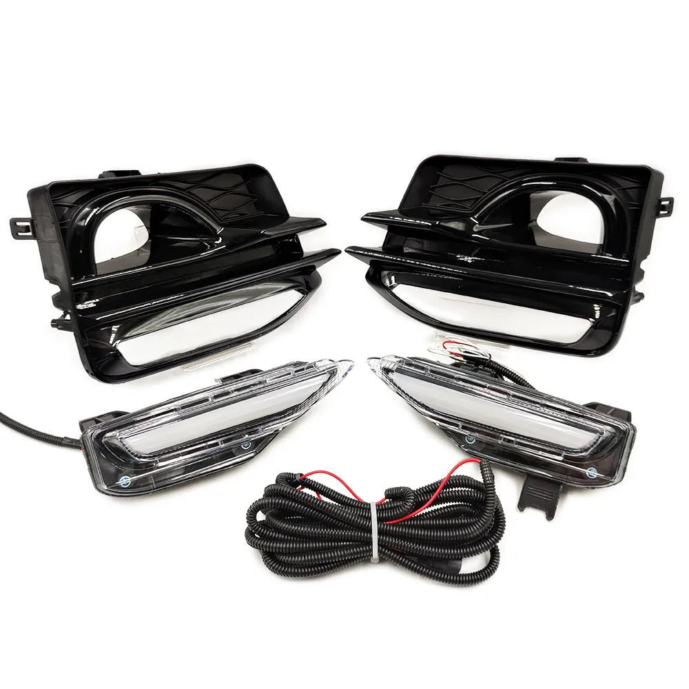 Infiniti Q50 Q70 front bumper LED turn signal and daytime running lamp unit in ABS housing