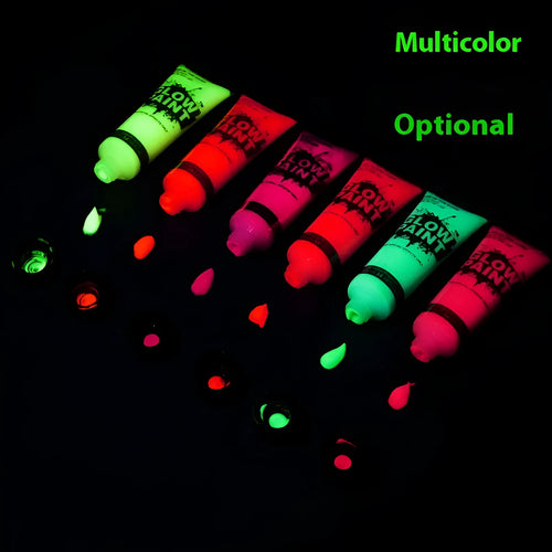 25ml plastic squeeze bottle of neon green face and body paint with a hose-top nozzle.