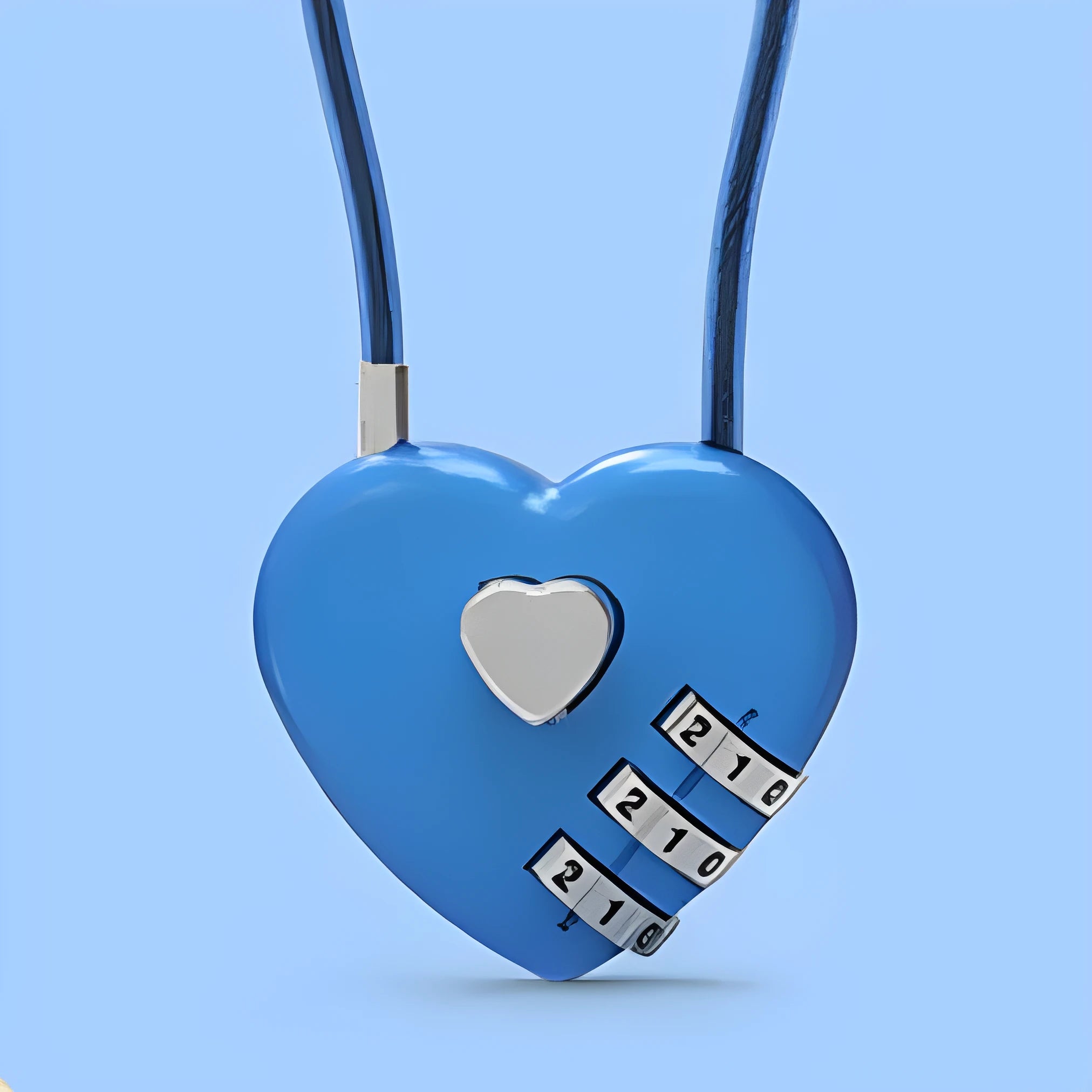 Heart-shaped combination lock with steel cable in multiple colour and length options.