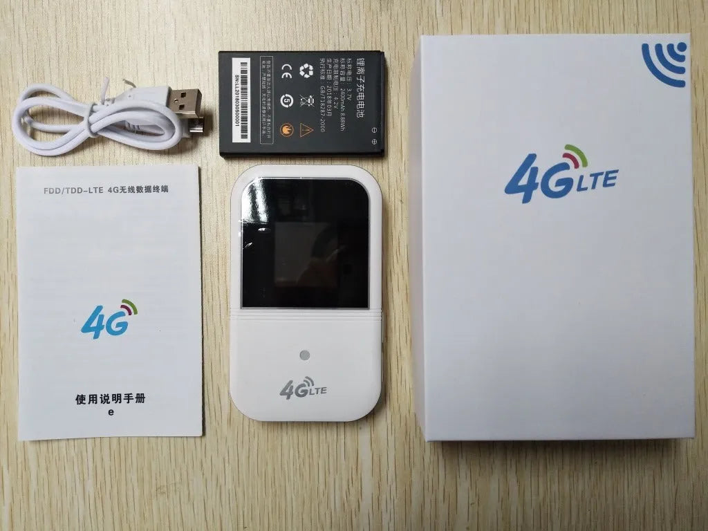 White 4G wireless car router measuring 10.8 x 6.4 x 1.5 cm for TDD-LTE networks