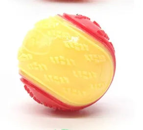 TPR rubber dog training ball in luminous colours with 6.5cm diameter for dental care