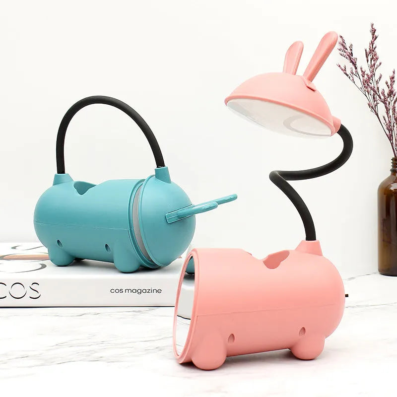 Cartoon USB desk lamp with pen container in modern simplicity design