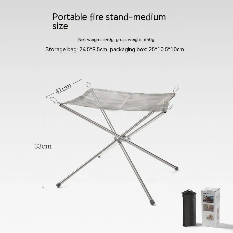 Silver stainless steel barbecue grill set with a fitted grill net, shown in medium and large size options.