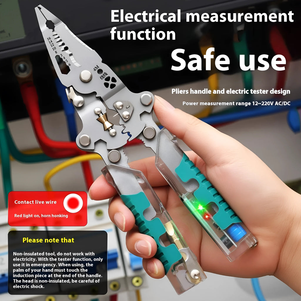 Electricians' pointed pliers wire stripper tool with rust prevention, available in 215mm and 225mm lengths